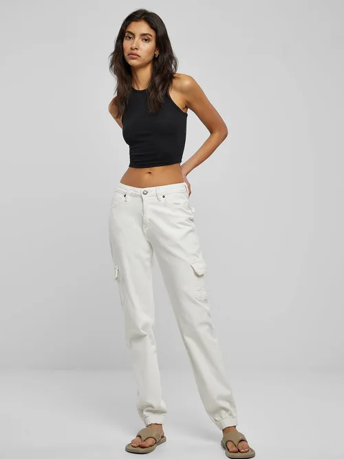 Urban Classics Blugi din amestec de bumbac organic cu buzunare cu clapa si talie joasa