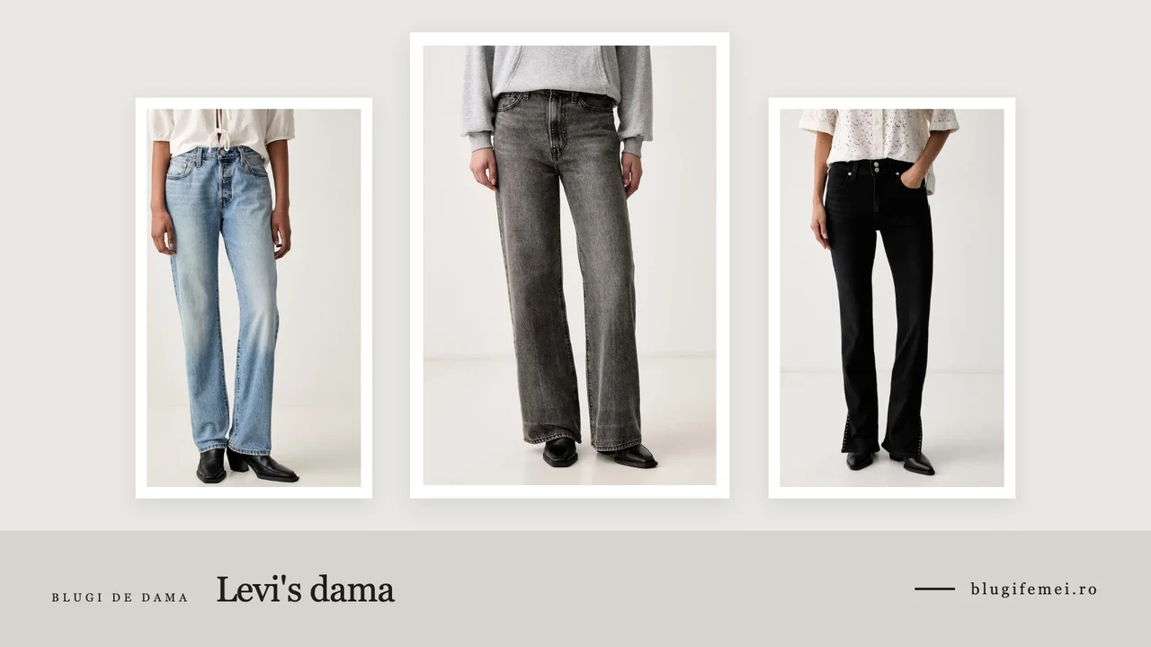 Trei perechi de blugi dama Levi's: 501 '90s, Ribcage Wide Leg si 725 bootcut