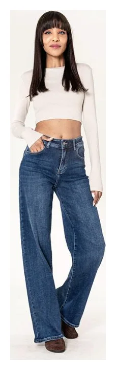Blugi dama wide leg J259, usor vatuiti